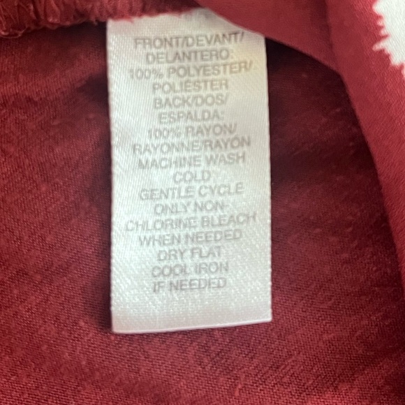 LOFT Dark Burgundy Sleeveless Polka Dot Pattern Blouse Women’s Size Small - Picture 8 of 12